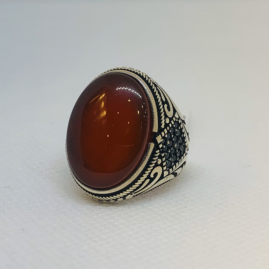 Haqeeq Stone Silver Ring