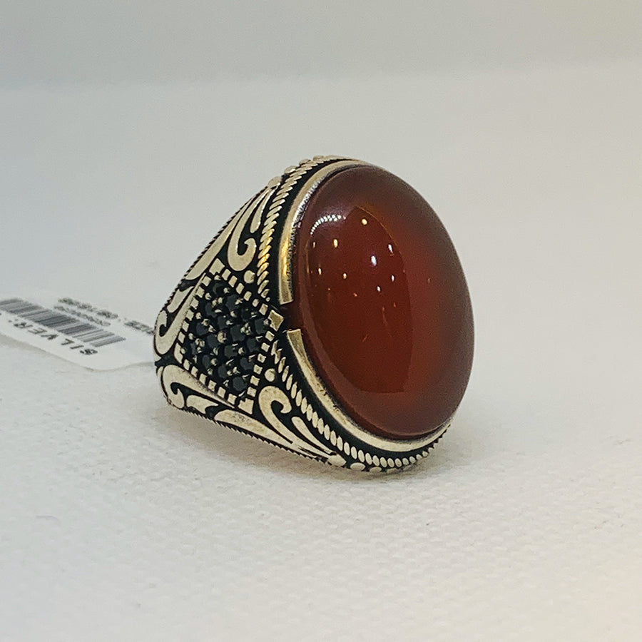 Haqeeq Stone Silver Ring